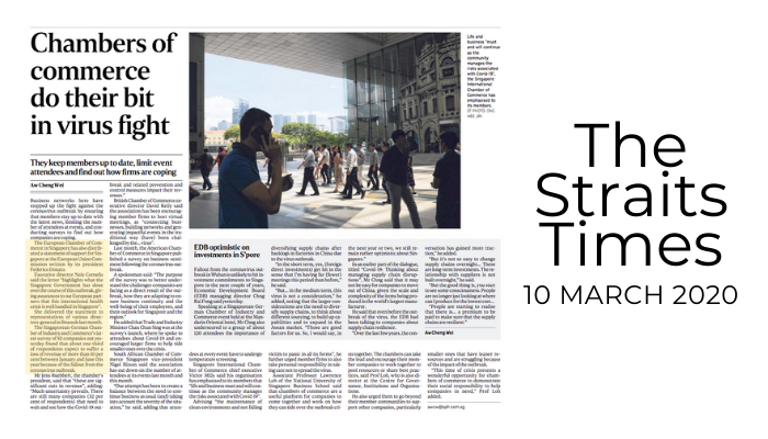 The Straits Times: Chambers of commerce do their bit in virus fight