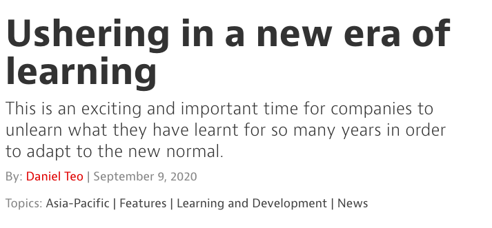 Ushering in a new era of learning – HRM Asia