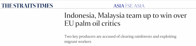 Indonesia, Malaysia team up to win over EU palm oil critics – The Straits Times