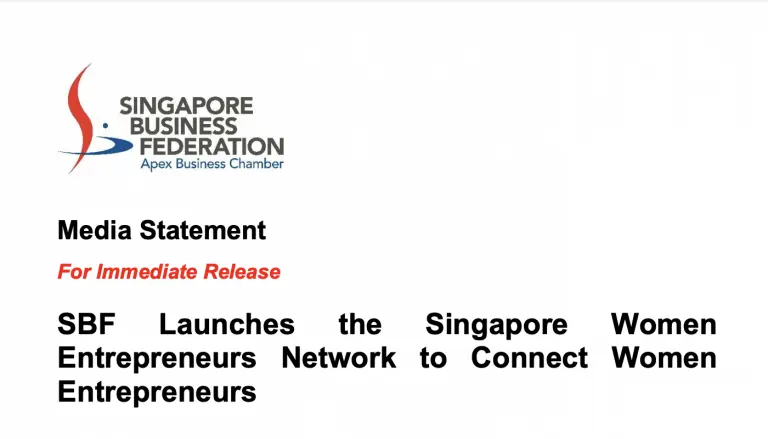 SBF Media Statement – SBF Launches the Singapore Women Entrepreneurs Network to Connect Women Entrepreneurs