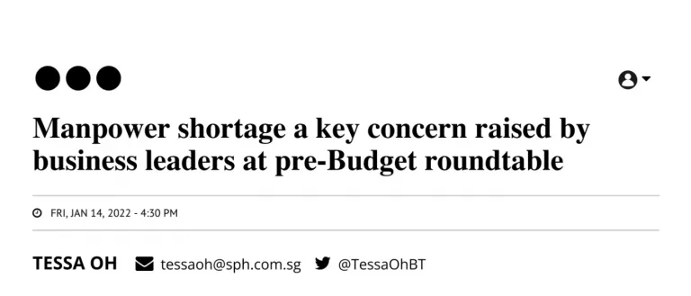 Manpower shortage a key concern raised by business leaders at pre-Budget roundtable, Government & Economy – The Business Times