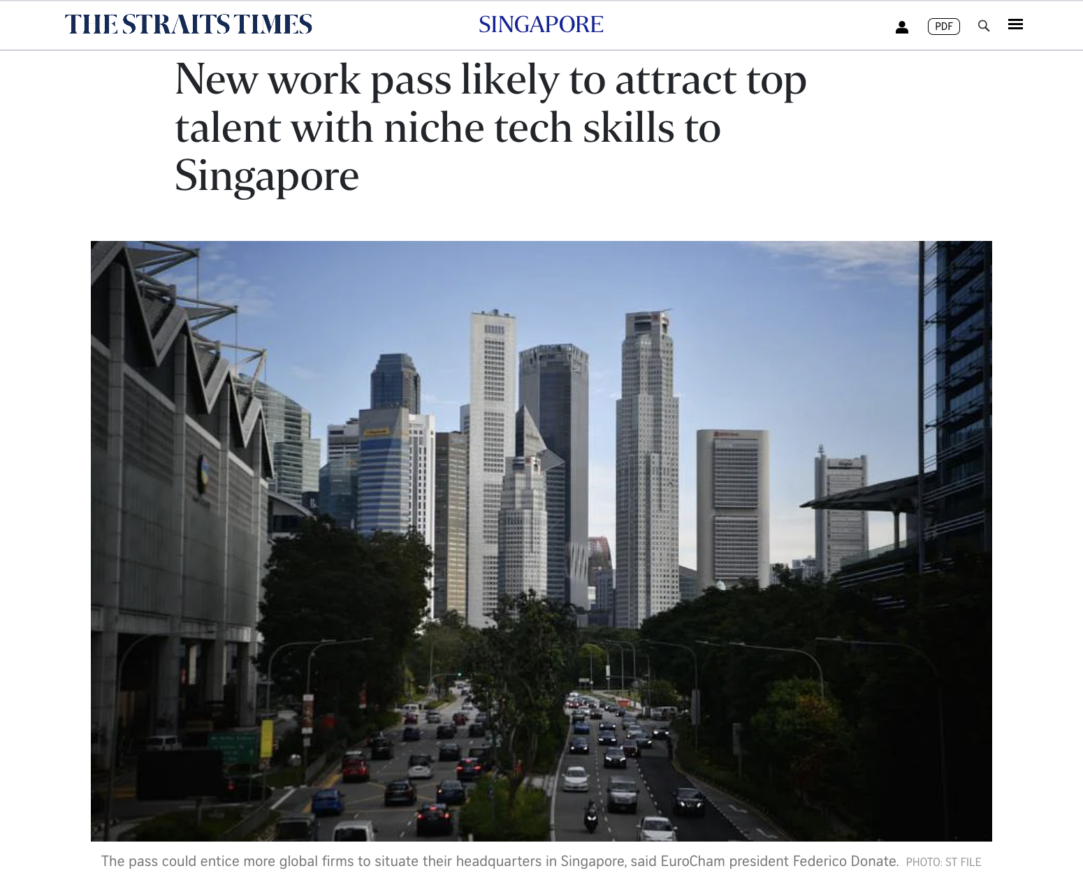 Singapore to launch new work pass to attract global top talent; $30k monthly pay among criteria – The Straits Times