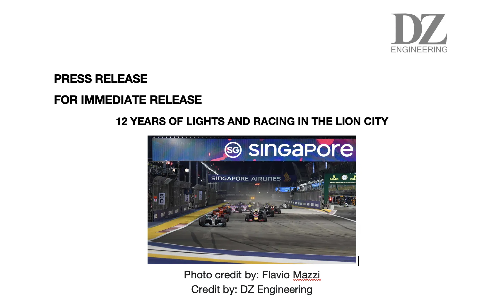 DZ Engineering – 12 Years of Lights and Racing in the Lion City