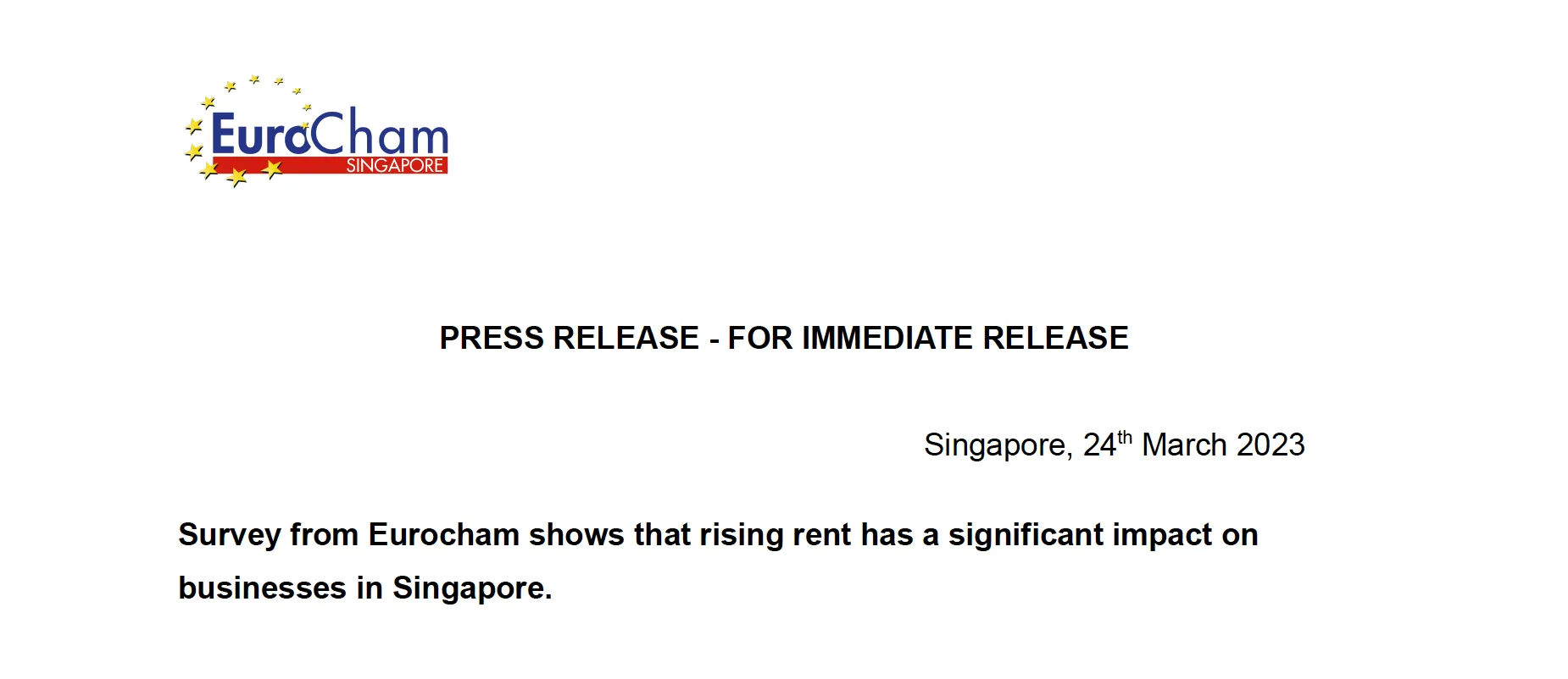 Press Release – Rising Costs of Rental in Singapore Survey Report 2023
